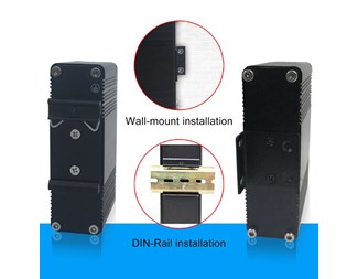 IEEE 802.3af/at PoE in, 20W & 12VDC (skruvplint) ut, DIN