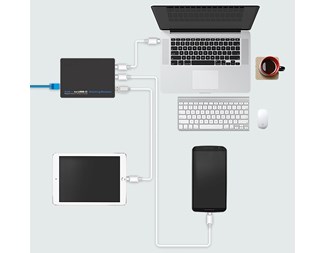 RJ45, PoE++, in, 2xUSB-C, USB-A, RJ45 ut