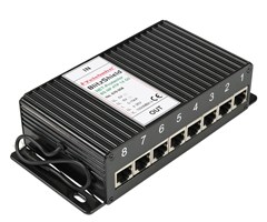 8 port RJ45 Åsk-/Transientskydd Cat6 >1000Mbi/s , ytmontage