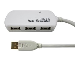 4-ports USB-Hub 2.0 med 6m aktiv förlängningskabel