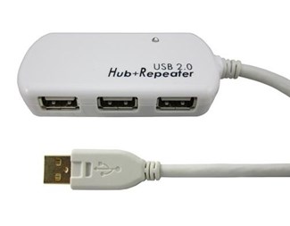 4-ports USB-Hub 2.0 med 6m aktiv förlängningskabel