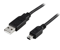 2m, USB-A till Mini B, svart