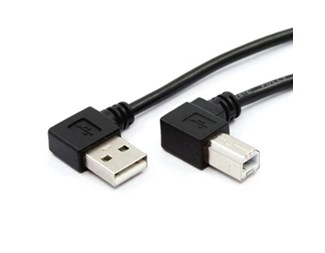 3m, USB A till B, vinklad, svart