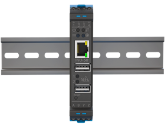 2xUSB2.0, RS422/485 1xGbps, DIN-monterad