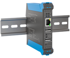 2xUSB2.0, RS422/485 1xGbps, DIN-monterad