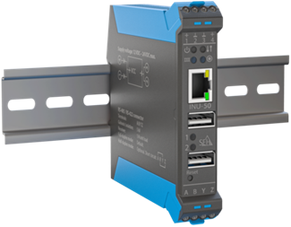 2xUSB2.0, RS422/485 1xGbps, DIN-monterad