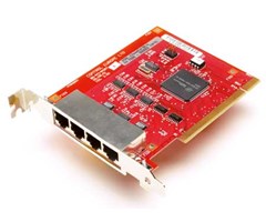 PCI, 4xRS232, RJ45 direkt på kortet
