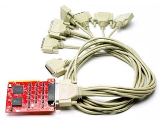 PCI, 8xRS232, RJ11 direkt på kortet