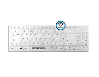 Trådlöst och tvättbart IP65 tangentbord, vitt