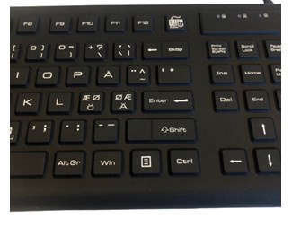 Sort Industri Tastatur Nordisk IP68