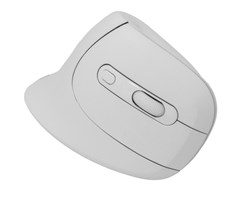 Hvit trådløs mus utformet ergonomisk