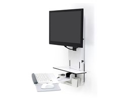 Monitor- och tangentbordshiss/vit, sitt/stå