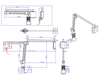 2-8kg, 2100mm väggarm VESA 75/100mm