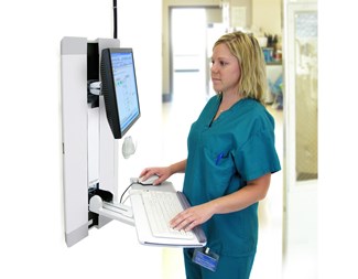 Monitor- och tangentbordshiss/vit