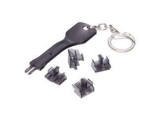 LC-låssats med nyckel och 10 lås, grå