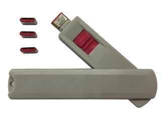 USB-C låssats, röd, nyckel och 4 lås