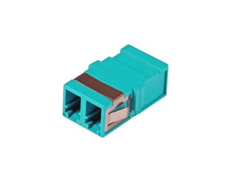 Fiberadapter LC-LC duplex OM3 MM utan öron,  turkos