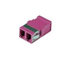 Fiberadapter LC-LC duplex OM4 MM utan öron, lila