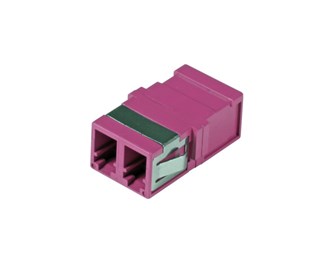 Fiberadapter LC-LC duplex OM4 MM utan öron, lila