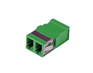 Fiberadapter LC-LC duplex SM APC utan öron, grön
