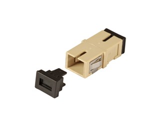 Fiberadapter SC-SC simplex OM2 MM utan öron, beige
