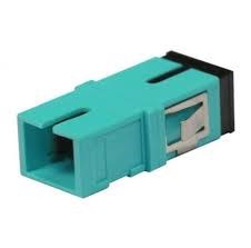 Fiberadapter SC-SC simplex OM3 MM utan öron, turkos
