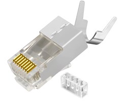 Modularkontakt Cat6A RJ45, flertrådig/solidSTP, 1.45m (Tail)