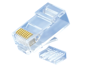 Modularkontakt Cat6A RJ45 rundk, flertrådig/solid UTP 1.1mm