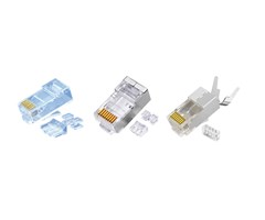 Modularkontakt Cat6A RJ45 rundk, flertrådig/solid UTP 1.1mm