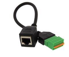 RJ45 hona till fjäderplint, 0,3m
