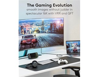 1.0M, HDMI2.2, hane-hane, 16K 60Hz, svart