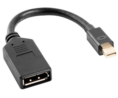 20cm svart, Mini DisplayPort hane - DisplayPort hona