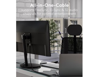 1.0M, DP2.0/2.1, hane-hane, 16K 60Hz, svart