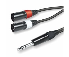 1,5m Han 1stk 6,3mm til Han 2 stk XLR
