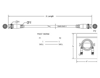 0,5m, BNC-Hane till BNC-Hane RG58 50 ohm