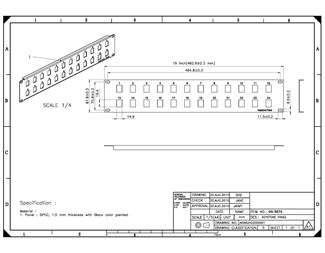 24xRJ45, 2HE, svart, obestyckad