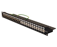 Patchpanel, 24xRJ45, 1HE, obestyckad