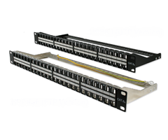 UTP panel, 48xRJ45, 1HE, obestyckad