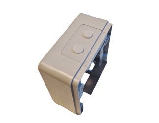 IP44-klassad, inom/utomhusbruk, plats för 2 keystone