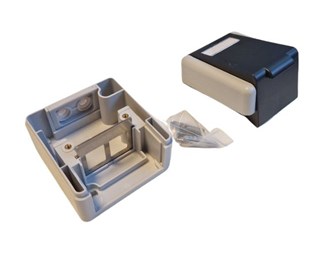 IP44-klassad, inom/utomhusbruk, plats för 2 keystone