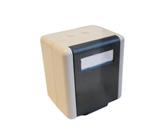 IP44-klassad, inom/utomhusbruk, plats för 2 keystone
