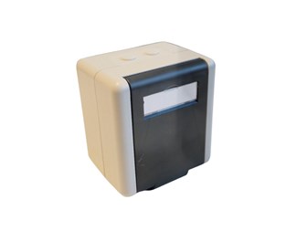 IP44-klassad, inom/utomhusbruk, plats för 2 keystone