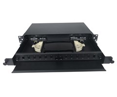 12SC Simplex/12LC Duplex fiberpanel för 19" 1HE