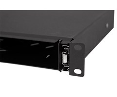 1HE Fiberbox utan panel, svart