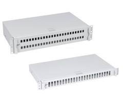 1HE Fiberpanel utan panel, grå
