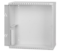 19'' 3+4HE, Djup 180mm ventilerad metalldörr, grå