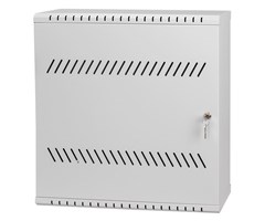 19'' 3+4HE, Djup 180mm ventilerad metalldörr, grå