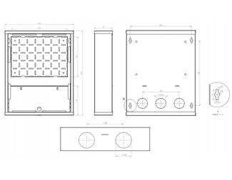 Utanpåliggande  420x340x90mm