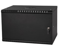 19'' 6HE, Djup 450mm Metalldörr, svart