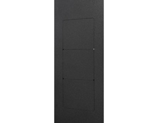19" 9HE, Hörnskåp, djup 330mm glasdörr, svart